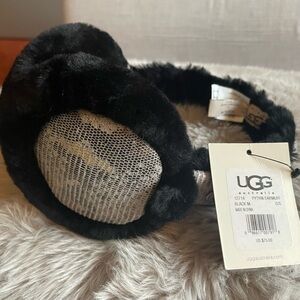 New With Tag No Box UGG Australia Python Earmuff (Style #12714) in Black/Silver